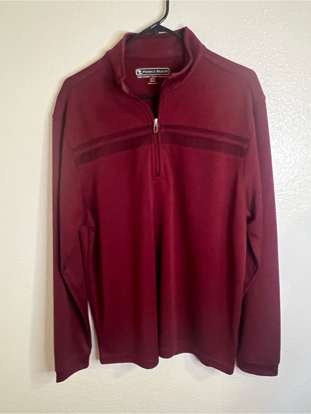 Pebble Beach Men’s Wine Red Quarter-Zip Pullover